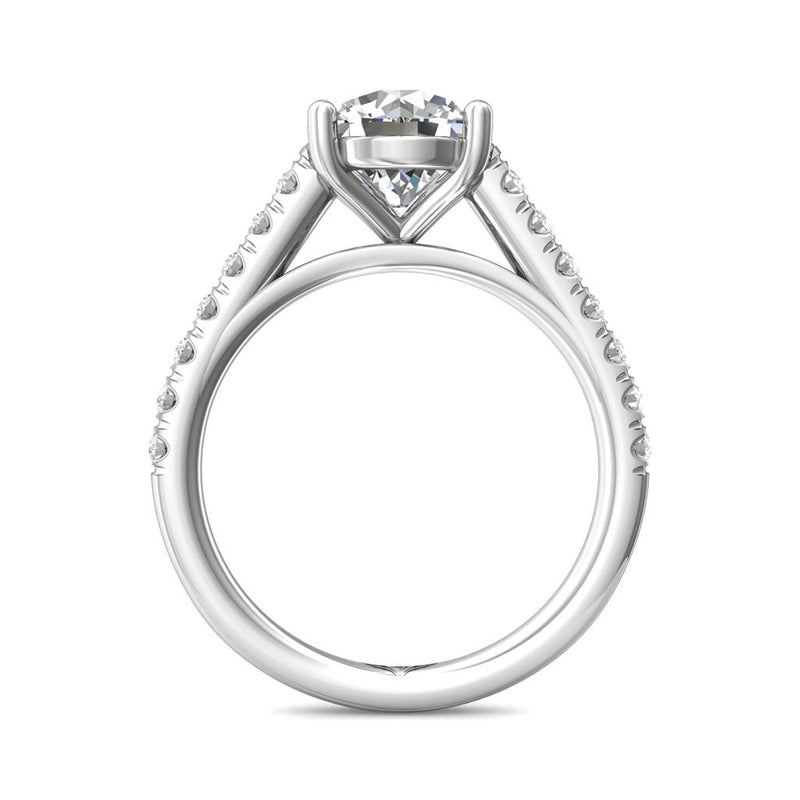 Martin Flyer 14k White Gold FlyerFit Cathedral Engagement Ring Setting with Micropavé Diamonds