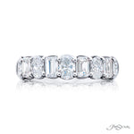 JB Star Women’s Platinum Oval and Emerald Cut Diamond Band