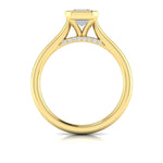Vlora 14k Yellow Gold Bezel Set Solitaire Engagement Ring Setting with Diamond Bridge