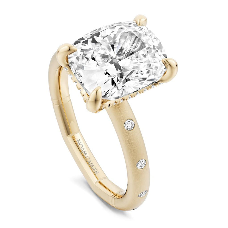 Noam Carver Hidden Halo Diamond Engagement Ring Setting in 14k Yellow Gold