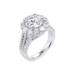 Davis Classics 14k White Gold Shadow Halo Design Semi-Mount