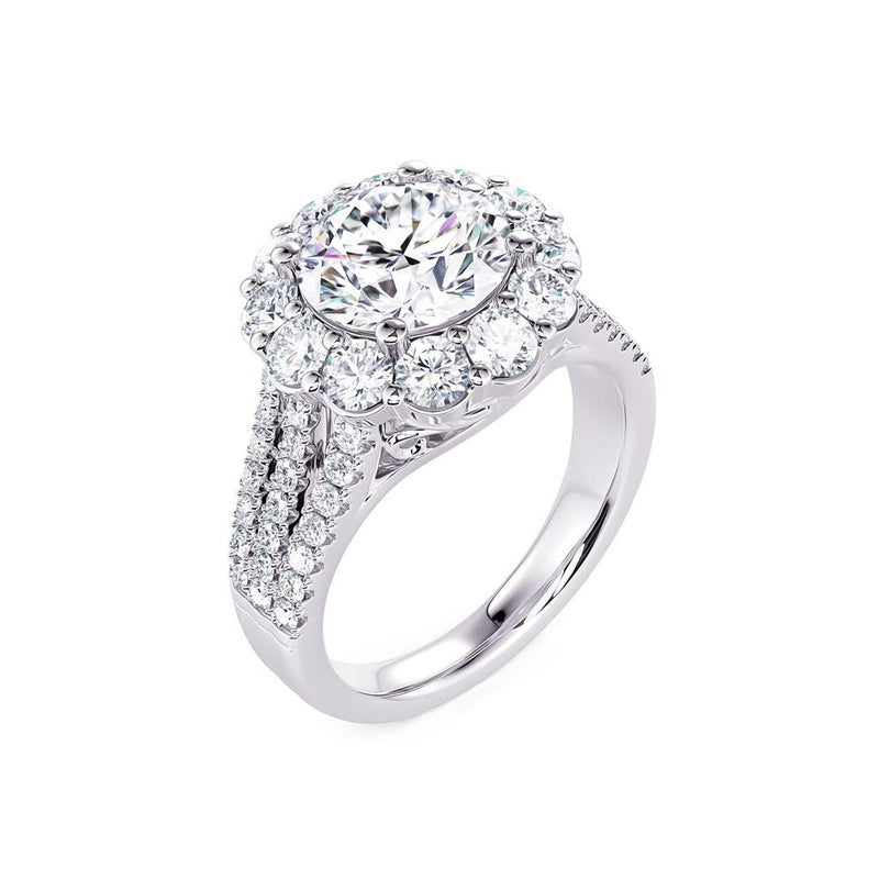 Davis Classics 14k White Gold Shadow Halo Design Semi-Mount