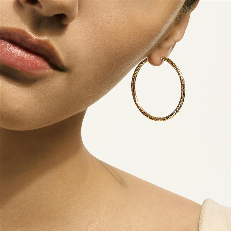 John Hardy 14k Yellow Gold Essential Hoop Earrings