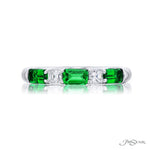 JB Star Women’s Platinum Emerald and Diamond Band