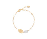 Marco Bicego 18k Yellow and White Gold Lunaria Collection Petite Double Leaf Diamond Bracelet