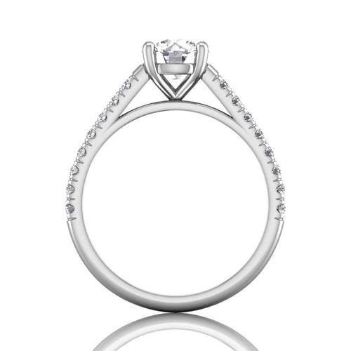 Martin Flyer 14k White Gold Semi Mount Engagement Ring Setting