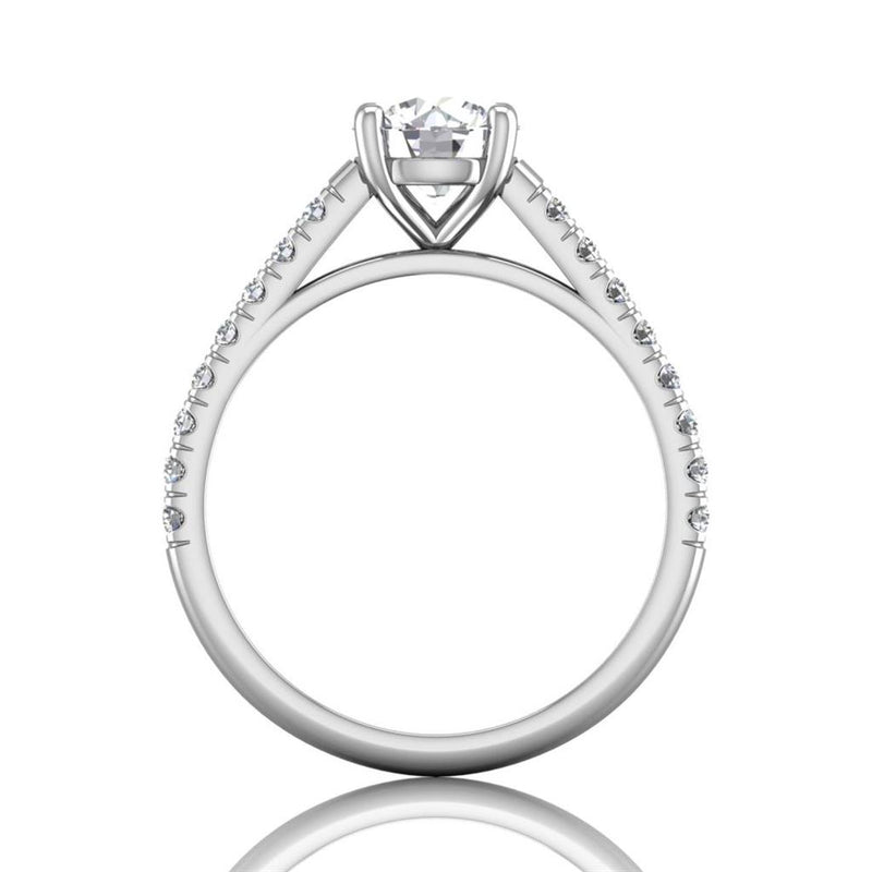 Martin Flyer 14k White Gold Semi Mount Engagement Ring Setting