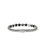 John Hardy Sterling Silver Black Onyx, Hematite, and Eagle Eye Beaded Bracelet