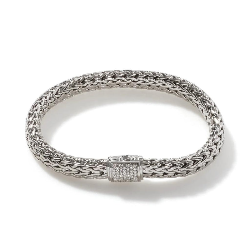 John Hardy Sterling Silver Diamond Icon Bracelet