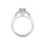Davis Classics 14k White Gold Oval Shadow Halo Design Semi-Mount