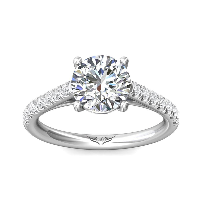 Martin Flyer 14k White Gold FlyerFit Cathedral Engagement Ring Setting with Micropavé Diamonds