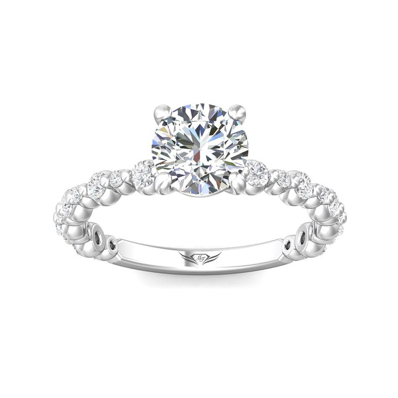 Martin Flyer 14k White Gold Shared Prong Semi Mount Engagement Ring Setting