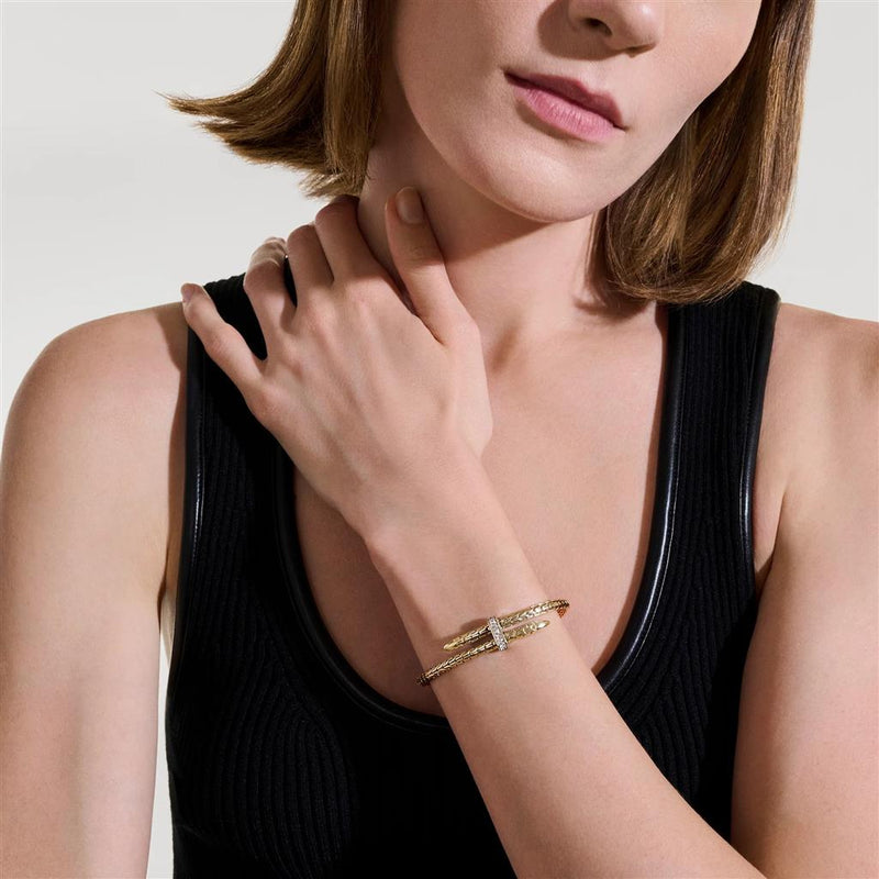 John Hardy 14k Yellow Gold Spear Flex Diamond Cuff Bracelet