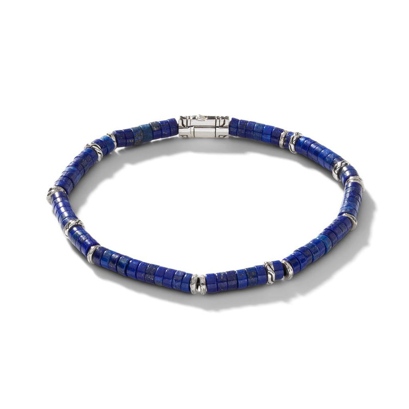 John Hardy Lapis Lazuli and Sterling Silver Heishi Bracelet