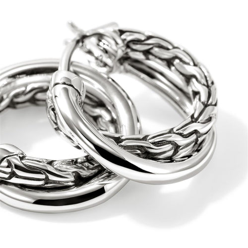 John Hardy Essential Crossover Hoop Earrings
