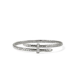 John Hardy Sterling Silver Spear Flex Diamond Cuff