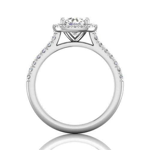 Martin Flyer Halo Diamond Engagement Ring Setting in 14k White Gold