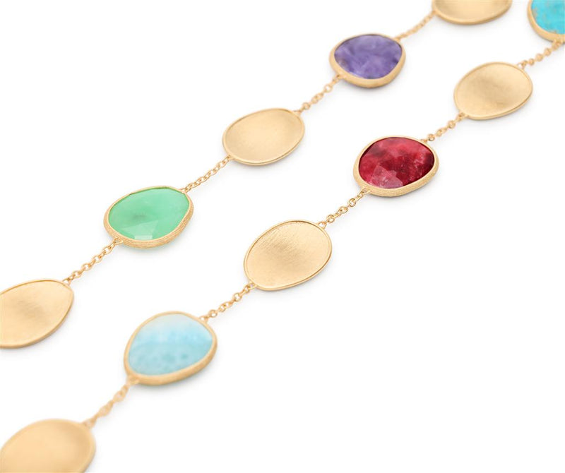 Marco Bicego 18k Yellow Gold Lunaria Color Multi-Gemstone Station Necklace