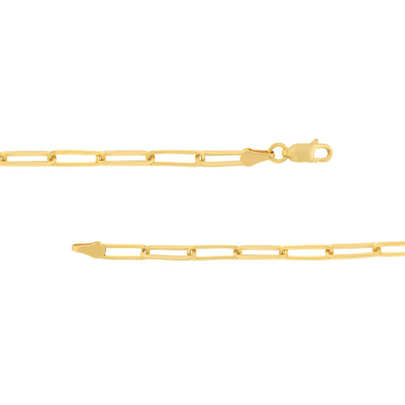 Davis Classics 14k Yellow Gold 3.8mm Long Link Chain Bracelet
