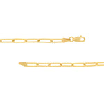 Davis Classics 14k Yellow Gold Long Link Paperclip Chain Necklace