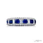JB Star Women’s Platinum Sapphire and Diamond Multi-Row Fashion Band
