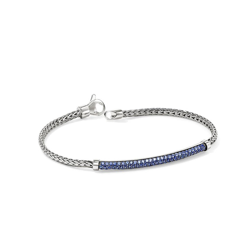 John Hardy Sterling Silver Essential Pavé Blue Sapphire Bracelet
