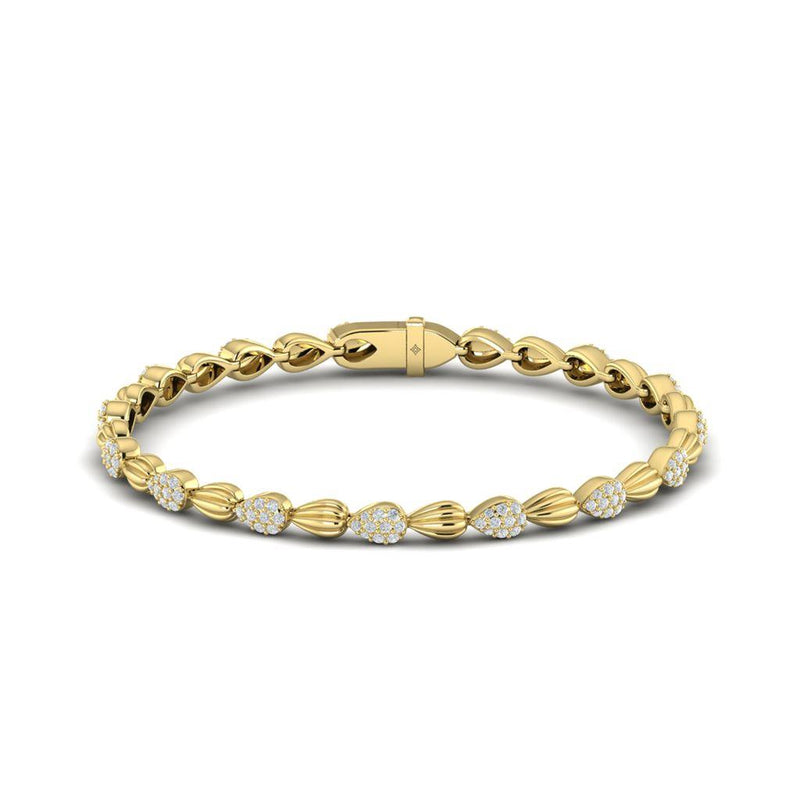 Vlora 14k Yellow Gold Aurelia Ribbon Design Diamond Bracelet