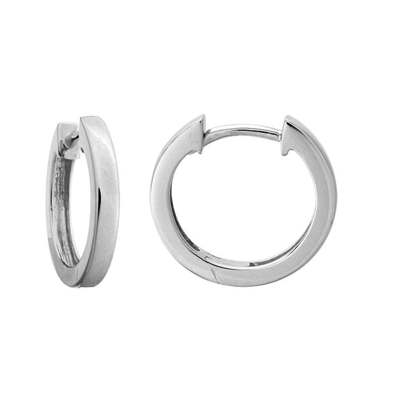 Davis Classics 14k White Gold Squared Edge Hoop Earrings