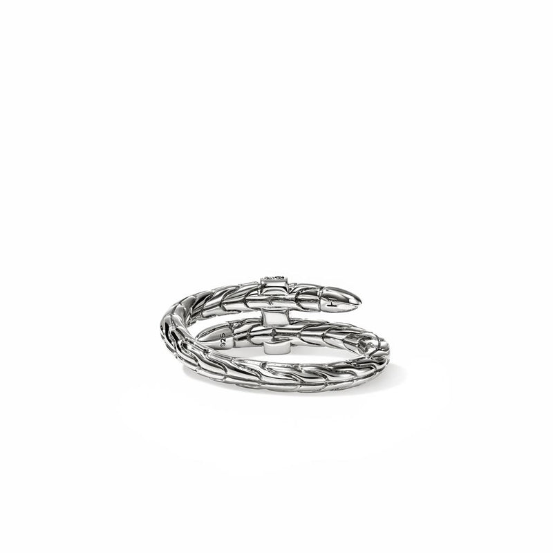 John Hardy Sterling Silver Spear Black Sapphire Ring