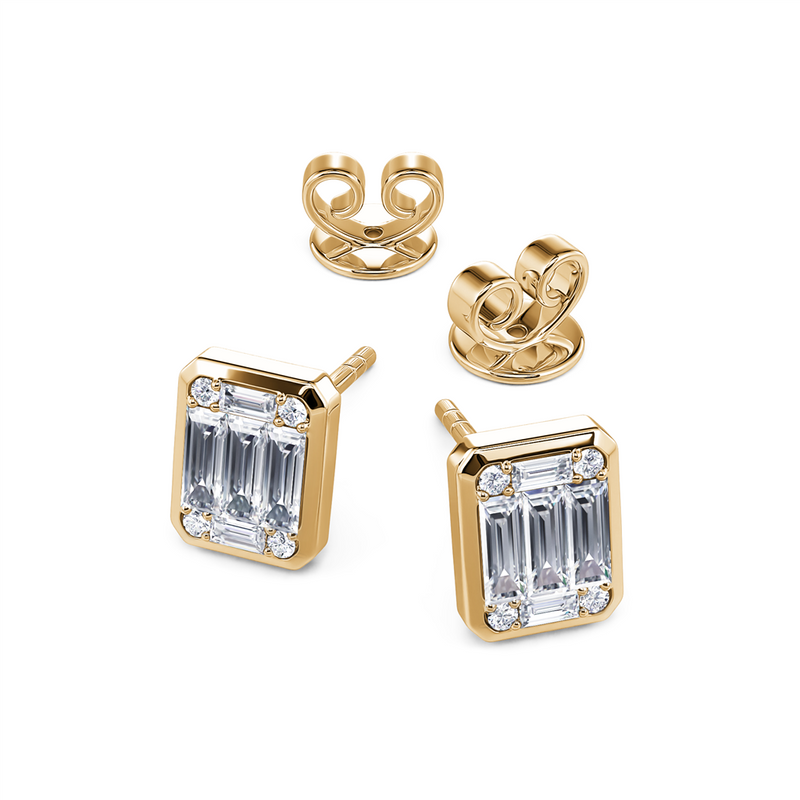 Davis Classics 14k Yellow Gold Diamond Stud Earrings