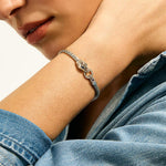 John Hardy Sterling Silver Diamond and Blue Sapphire Naga Bracelet