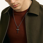 John Hardy Dark Sterling Silver Icon Cross Pendant Necklace