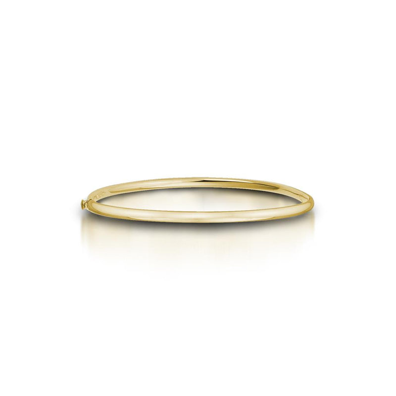 Davis Classics 14k Yellow Gold Oval Hinged Bangle Bracelet