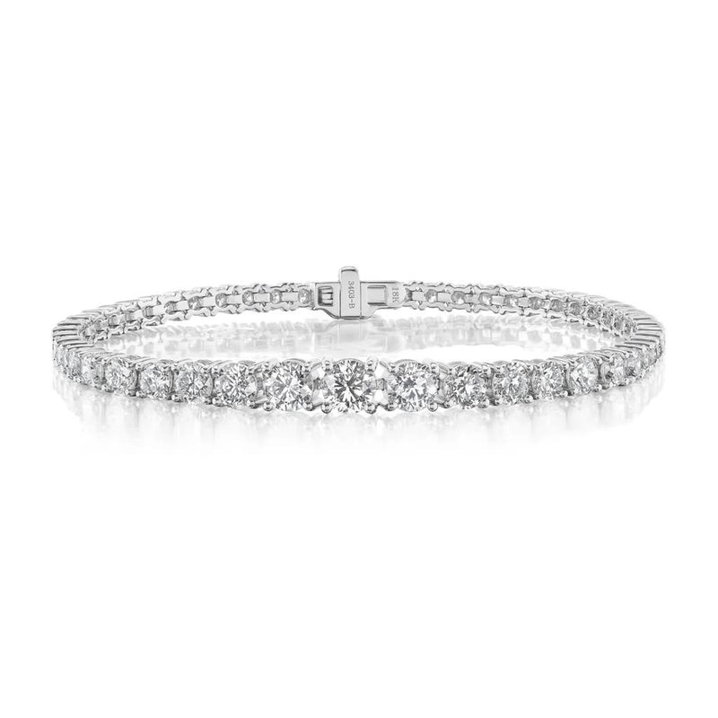 Davis Classics 18k White Gold Riviera Diamond Tennis Bracelet