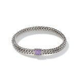 John Hardy Sterling Silver Amethyst and Black Sapphire Reversible Icon Bracelet