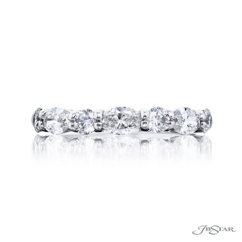 JB Star Women’s Platinum Diamond Band with Round and Marquise Accents