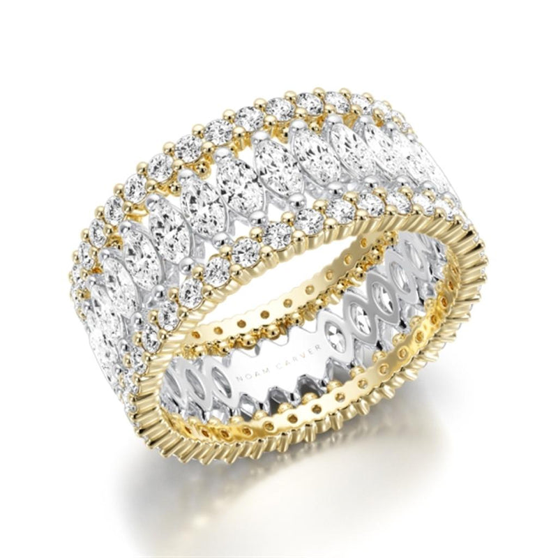 Noam Carver Women's Eternity Diamond Wedding Band in 14k White & Yellow Gold
