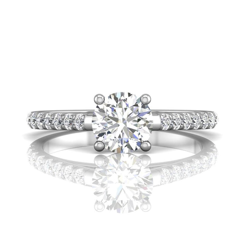 Martin Flyer 14k White Gold Semi Mount Engagement Ring Setting