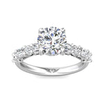Martin Flyer Hidden Halo Diamond Engagement Ring Setting in 14k White Gold