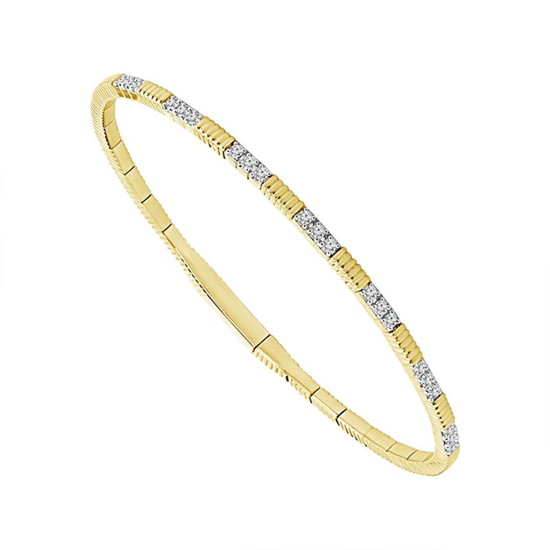 Davis Classics 14k Yellow Gold Flexie Collection Diamond Bangle Bracelet