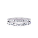 Davis Classics Women's 14k White Gold Double Row Diamond Band