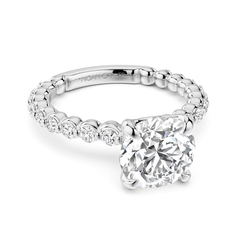 Noam Carver 14k White Gold Luna Collection Diamond Engagement Ring Setting