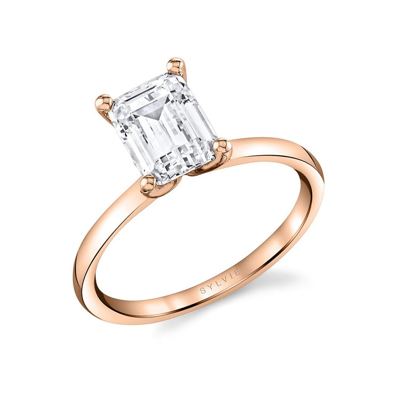 Sylvie 14k Rose Gold Solitaire Engagement Ring Setting