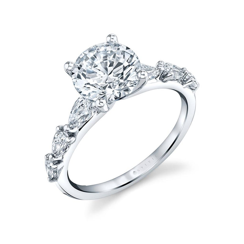 Sylvie 14k White Gold Classic Style Engagement Ring Setting