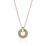 John Hardy 14k Yellow Gold Icon Link Pendant Diamond Necklace