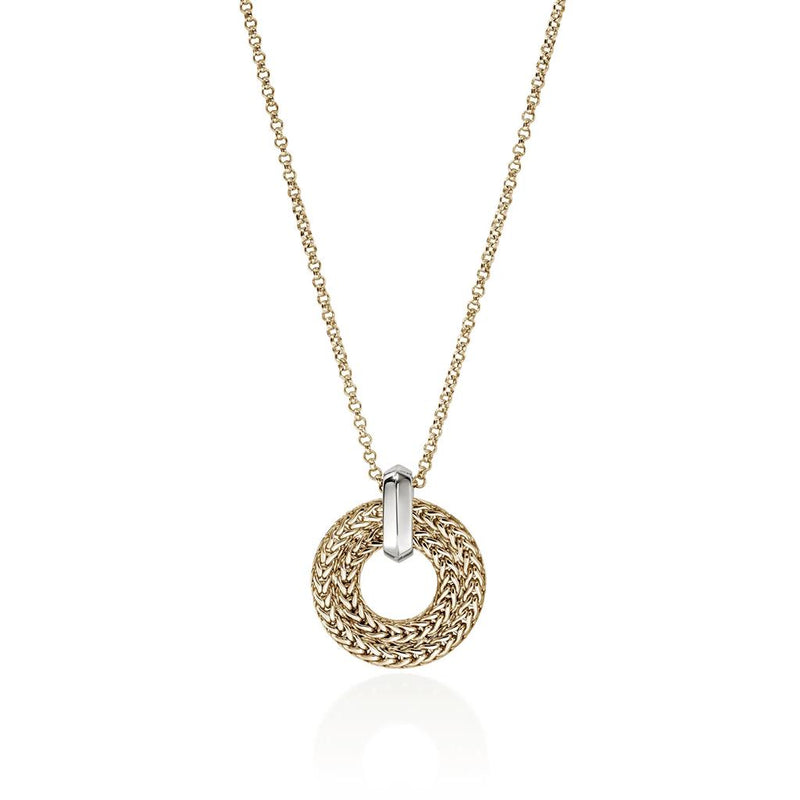 John Hardy 14k Yellow Gold Icon Link Pendant Diamond Necklace