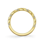 Sylvie Women's 14k Yellow Gold Rope Design Diamond Band with Milgrain Detail