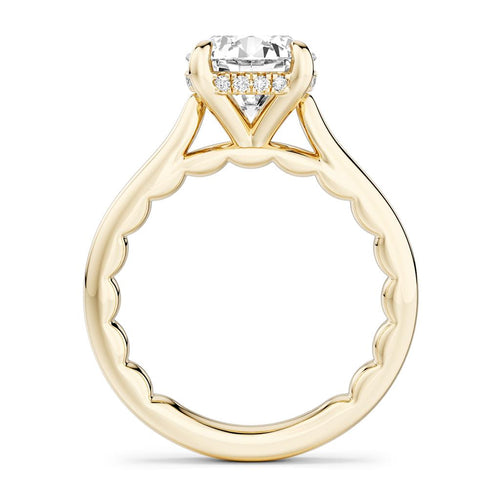 Noam Carver 14k Yellow Gold Luna Collection Cathedral Engagement Ring Setting