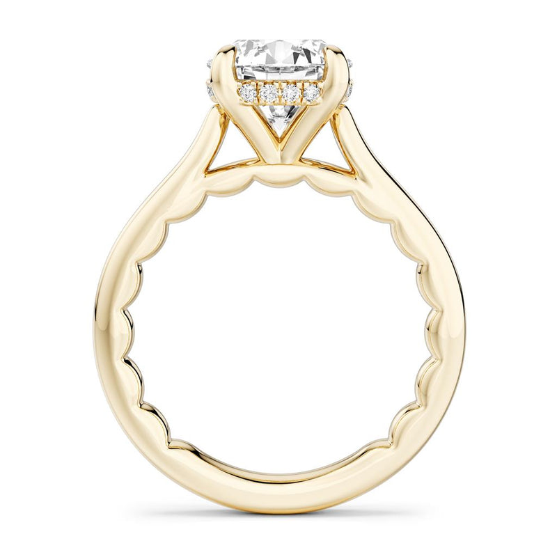 Noam Carver 14k Yellow Gold Luna Collection Cathedral Engagement Ring Setting