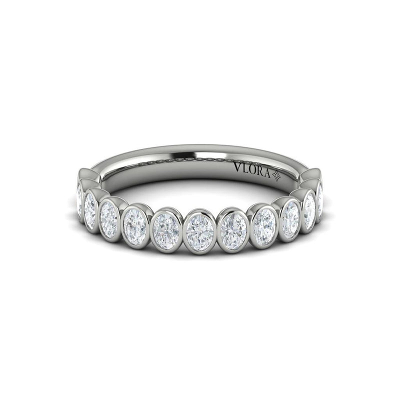 Vlora Women's Women's 14k White Gold Stackable Oval Cut Diamond Band